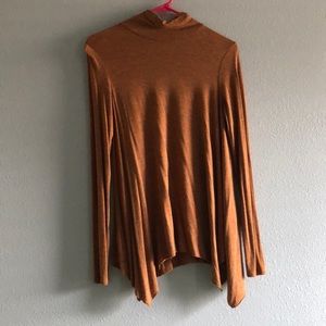 Orange Slong Sleeve Flowy Top